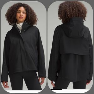 Lululemon RepelShell Cinch-Back Rain Jacket size 12 NWT Black coat